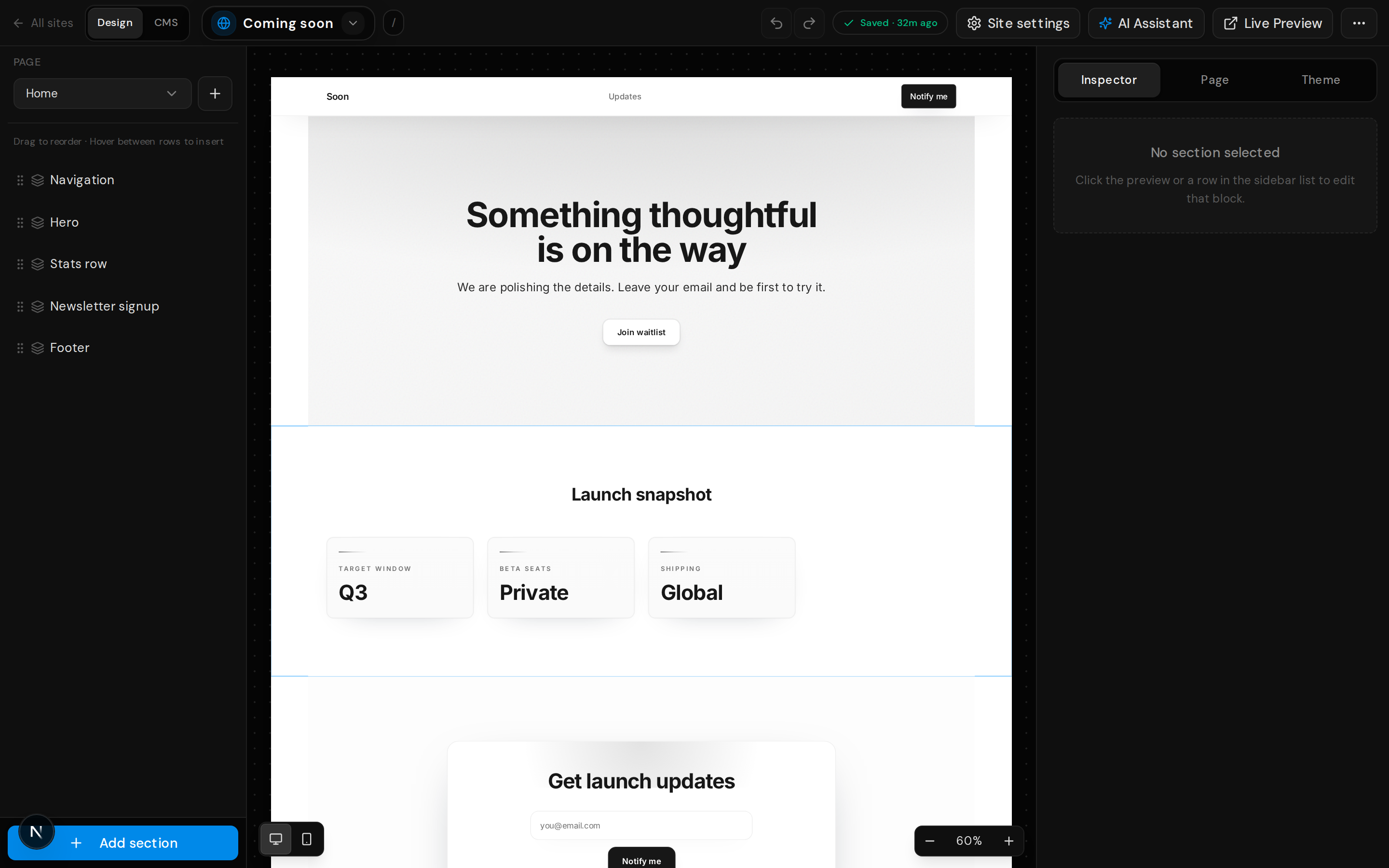Edit CMS entry form with saved field values.